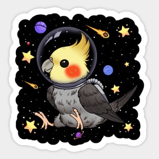 Cosmic Aviator: The Spacefaring Cockatiel Sticker